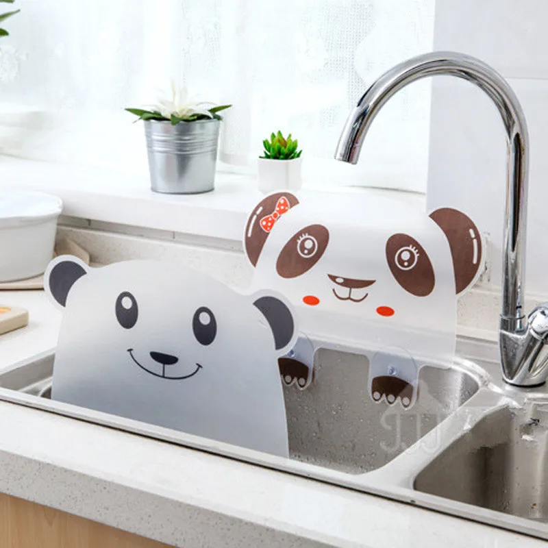 

Kitchen Accessories Cartoon Panda Organizer Sucker Splash Water Baffle Pool Board Kitchen Tools Rack Sink Shelf Kitchen Gadgets