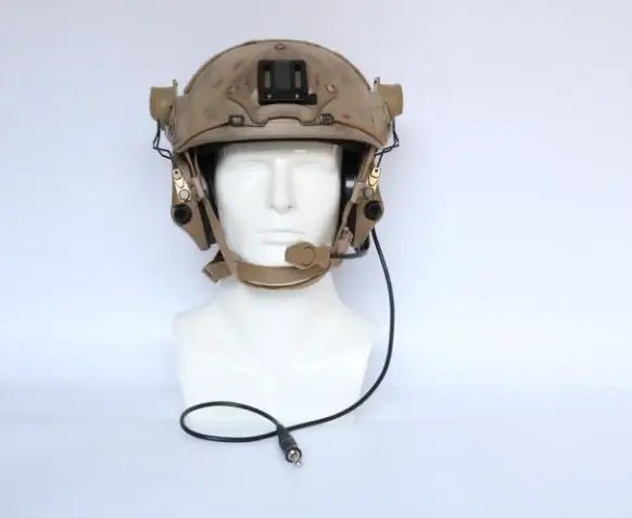 ARC helmet rail bracket electronic shooting hearing protection headset + silicone earmuffs + U94 PTT