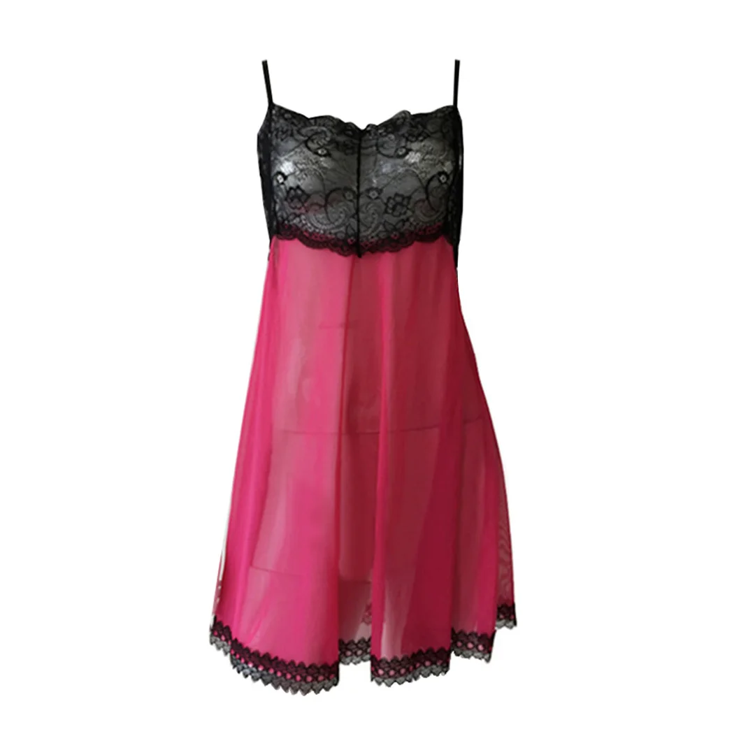 ANNJOLI жира 5XL размера плюс Для женщин одежда для сна из сетчатой ткани с кружевной