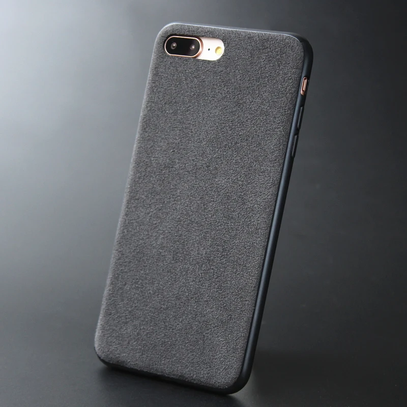Чехол для iPhone 6 6s 7 8 Plus X Xs Max Итальянская замша как тканевый чехол пуховые Чехлы