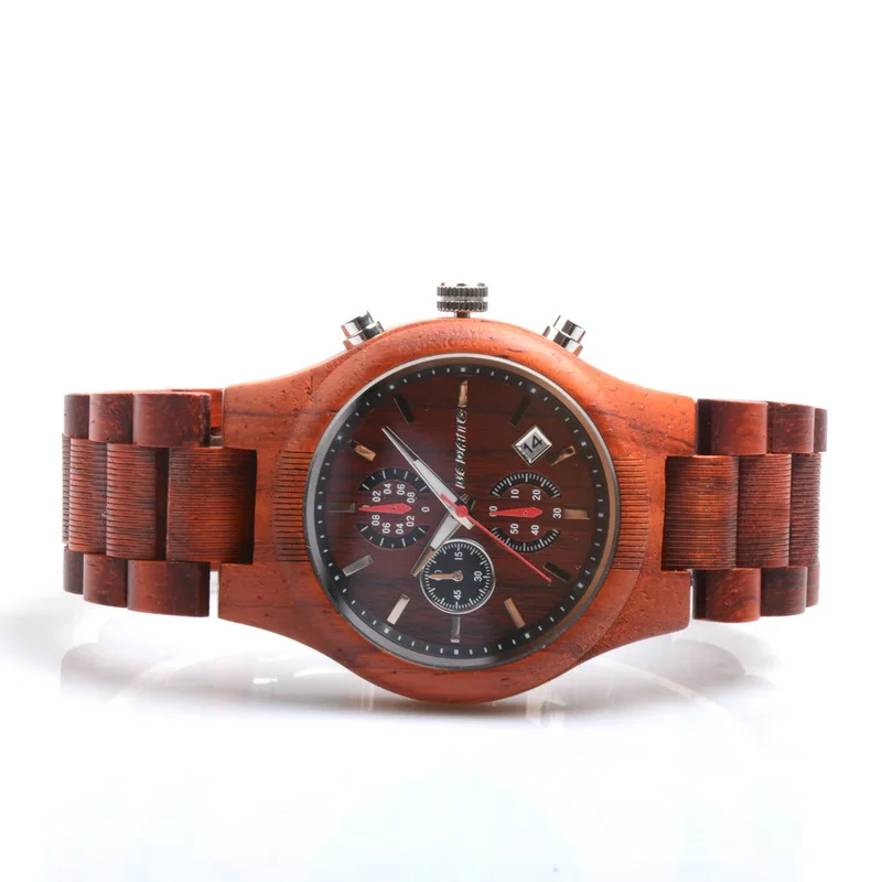 

2020 Top Fashion Table Quartz Watch Three Eye Multi-functional Waterproof Male Wooden Speed Sell Pass A Undertakes To Hot Style