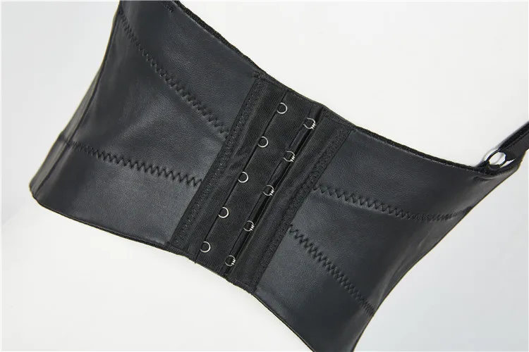 

Crop Top Women 2021 New Sexy Bustier Top PU Leather Top Sling Bungee Bra for Celebrity Club Night Party