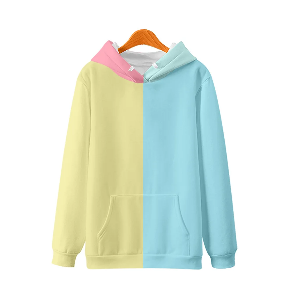 

New Hoodie Light Colour Fashion Splicing Jacket Hoodies Love Lgbt Rainbow Sweatshirt Men Women Autumn Soft Comfortable Pullover