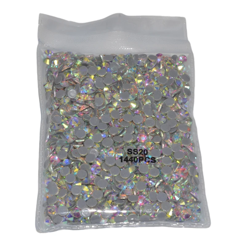 1440 шт. прозрачные кристаллы AB Glass 3D Стразы для дизайна ногтей без горячей фиксации
