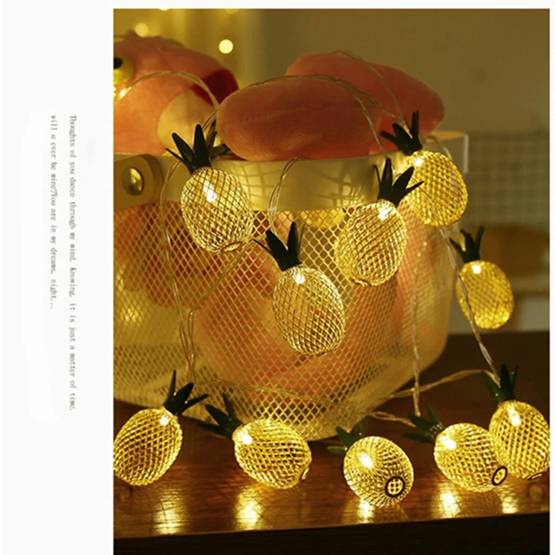 3 м Винтаж Железный фонарь ананас струны 20 светодиодный гирлянды Батарея питание