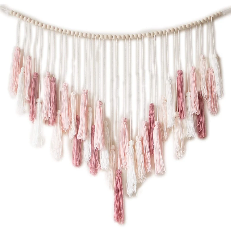 

Macrame Wall Hanging-Large Macrame Wall Hanging with Wood Beads-Bohemian Wall Decor for Bedroom and Living Room