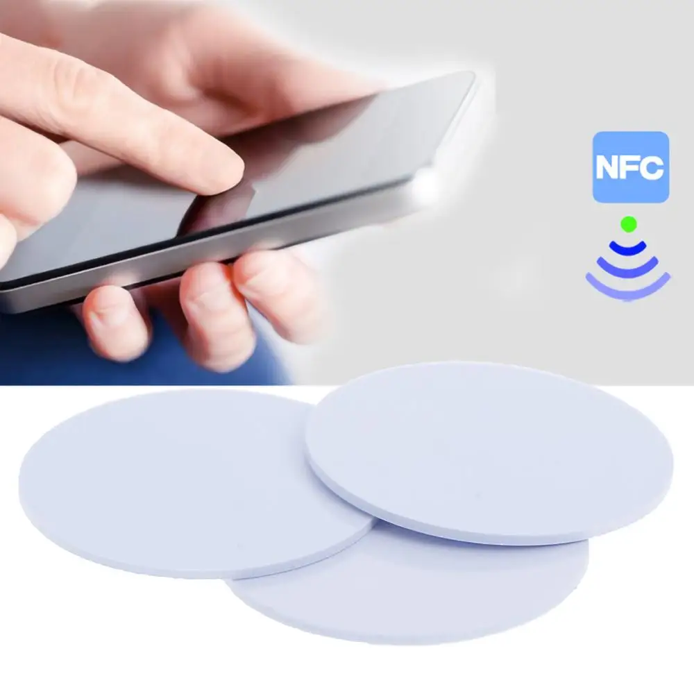 10 шт. Универсальный Ntag 215 NFC тег смарт чип RFID потребление круглый Пустые бирки