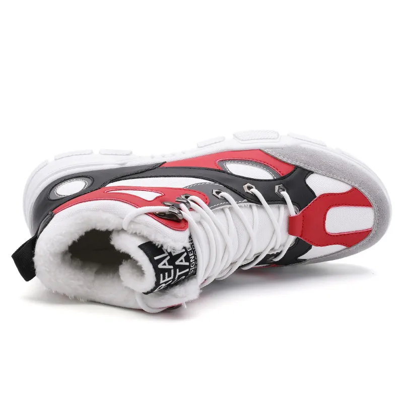 Мужские рабочие защитные ботинки LIN KING зимняя обувь с мехом светящиеся кроссовки