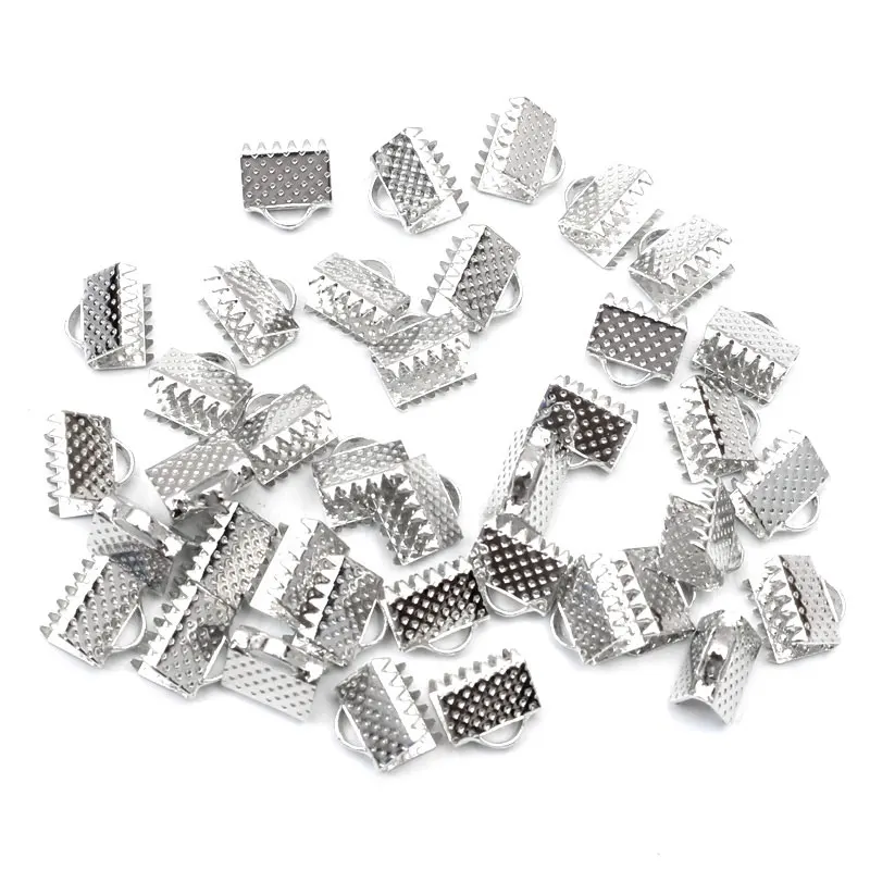 Мм 100 шт. 8x8 мм текстурированные концевые крышки обжимной бусины шнур плоская