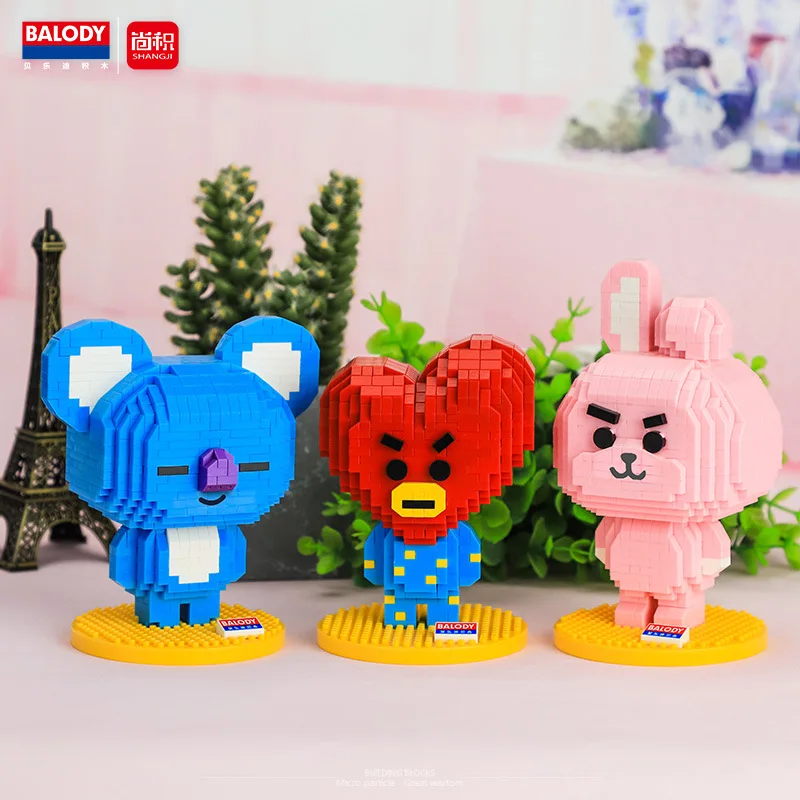 

Микромодель с изображением медведя из мультфильма «Balody Bear», «Rabbit Heart» с базовым блоком, Детский комплект из алмаза и кирпича