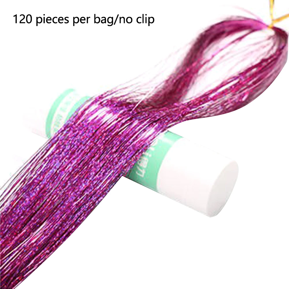 120 шт. накладные Блестки для волос парик салон блестящие нити модные вечерние