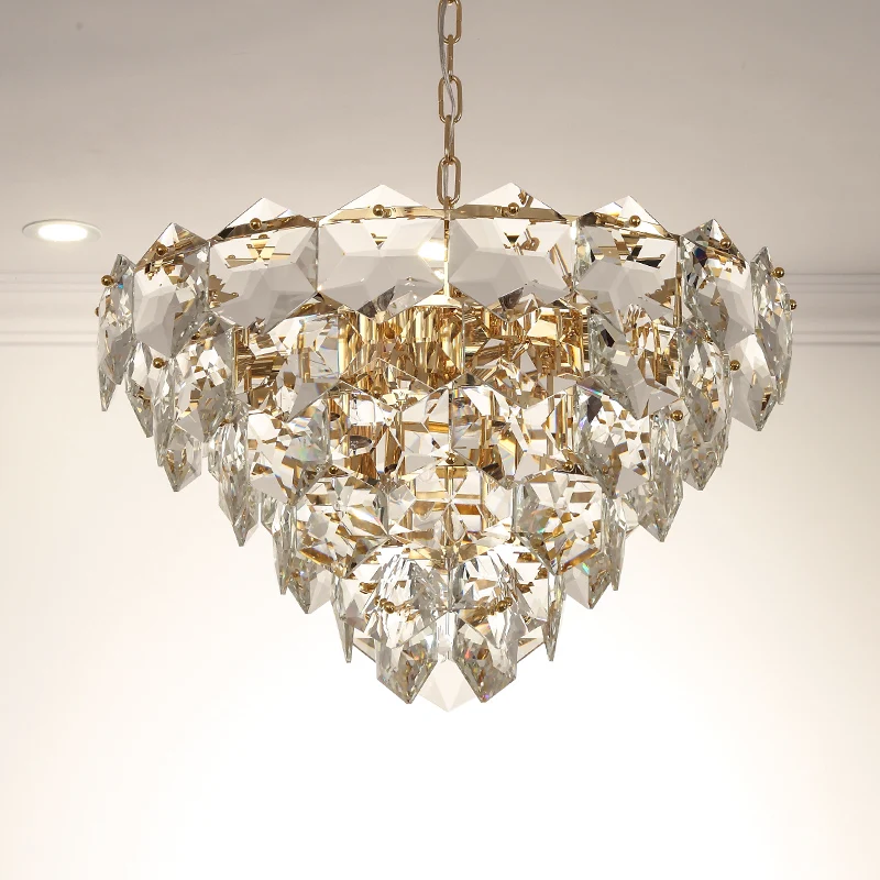 

Modern Crystal Led Chandelier Lighting Gold Metal Living Room Led Pendant Chandeliers Lights Dining Room Hanging Lamp Fixtures