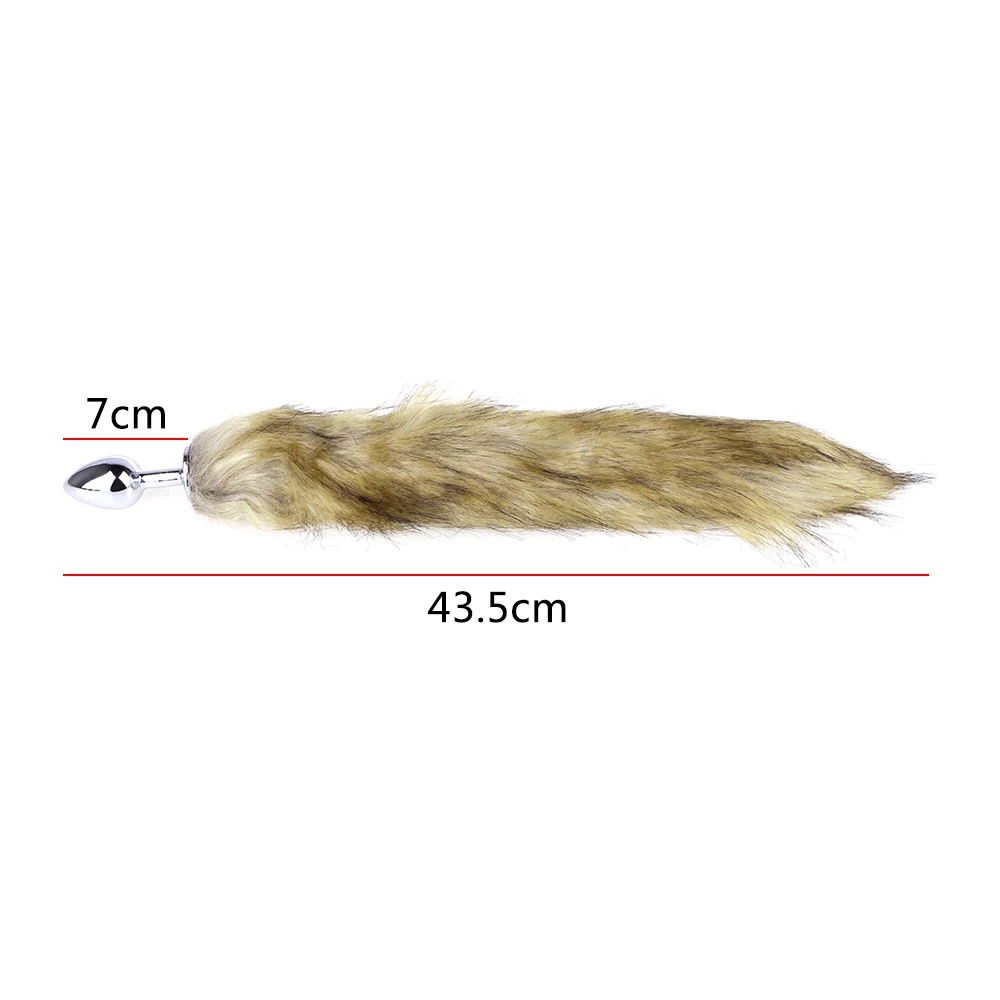 Массажер простаты анальная вставка стопор хвост металлическая Анальная пробка