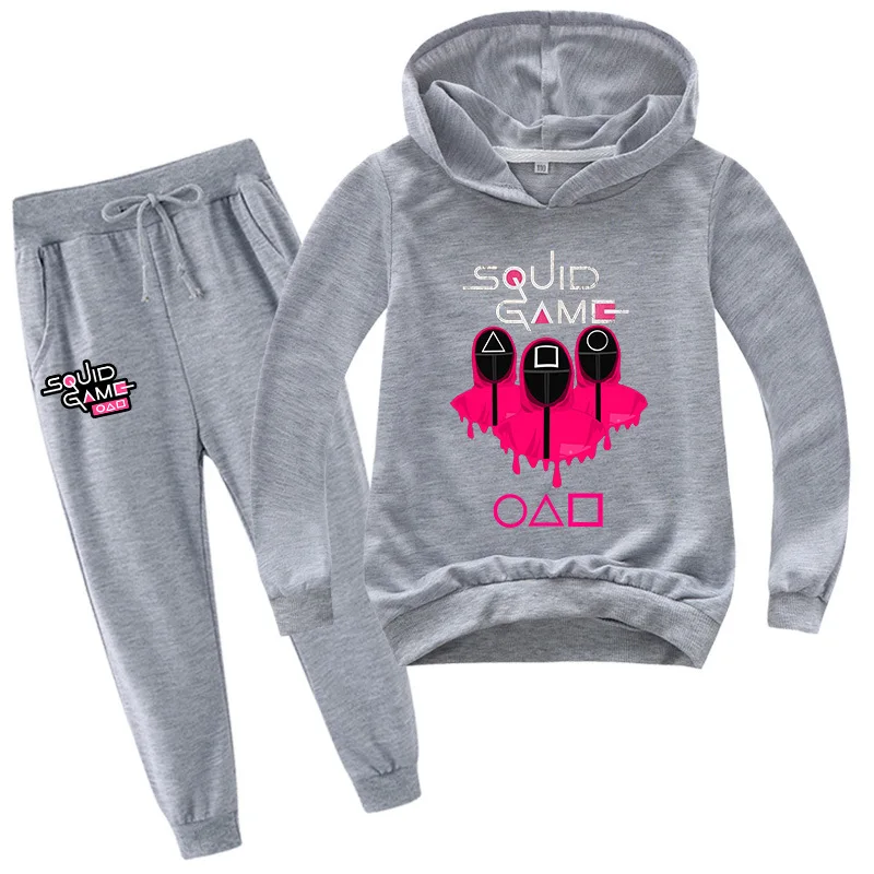 

2-16Years Boys Squid Game Hoodie Kids Long Sleeve Hoodies Jogging Pants 2pcs Set Toddler Girls Outfits Children Casual Tracksuit