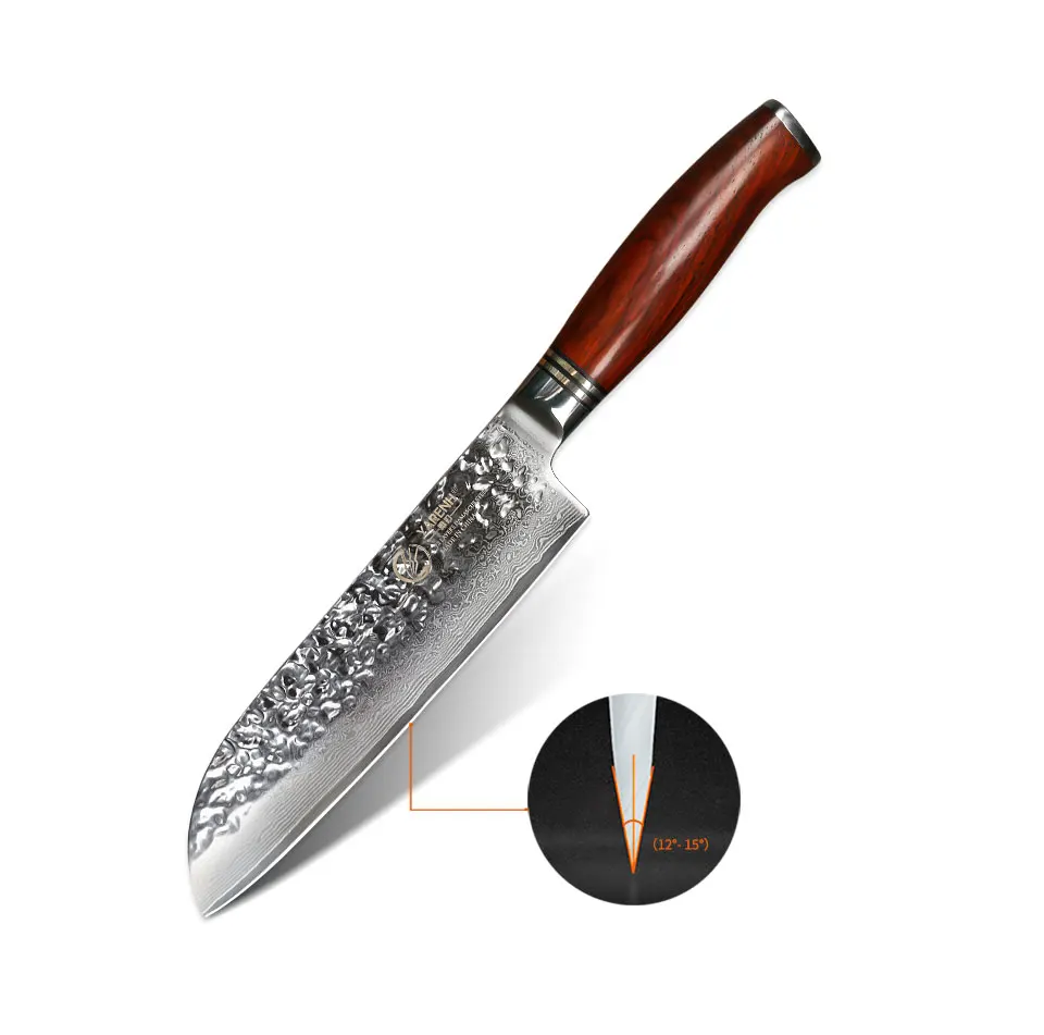 YARENH 7 inch Santoku нож шеф-повара японский VG10 филе нож Дамаск Сталь овощей Ножи лучшие sharp Professnal Кухня Ножи