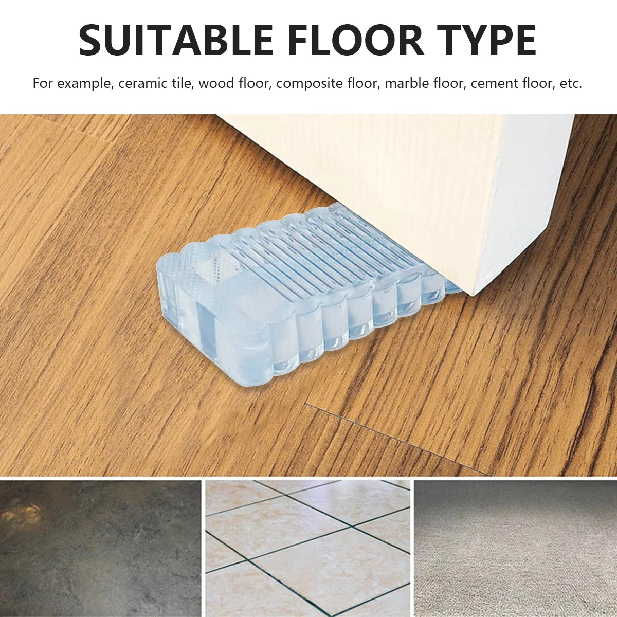 

2Pcs Door Stoppers for Floor Rubber Door Stop Anti Slip Door Stopper Wedge Heavy Duty Door Holder for Door Bottom Clearance