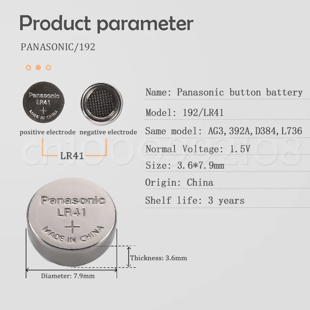 10 шт/1 упаковка PANASONIC LR41 192 AG3 0% Hg 392A 1 5 V батареи для калькулятора Hg|cell batteries|batteries