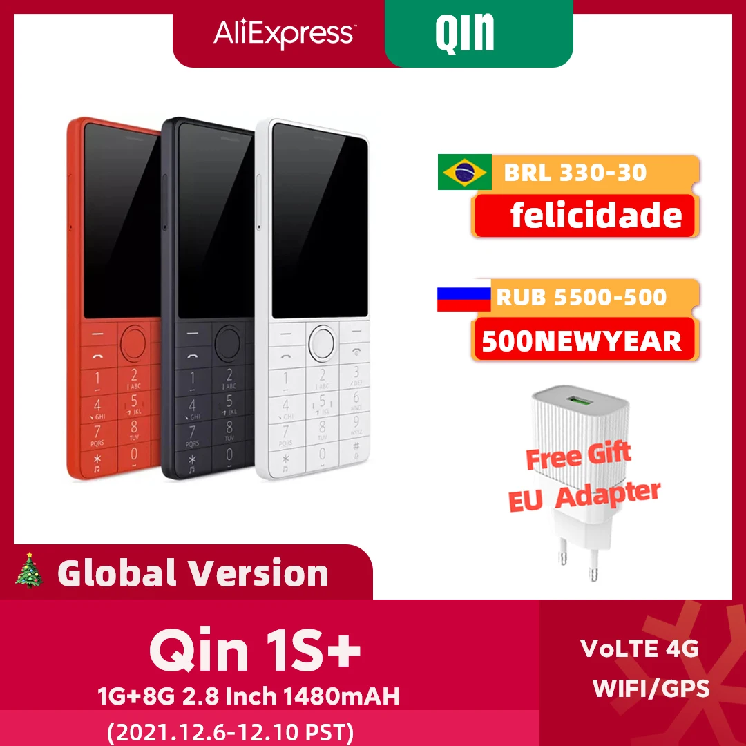 

Qin 1S+ VoLTE 4G Network Wifi 1G+8G 2.8 Inch 1480mAH bluetooth 4.2 Infrared Remote Control GPS Dual SIM Card Russian phone