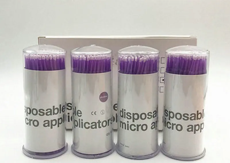 100 шт./лот клей для наращивания ресниц чистящая палочка одноразовые кисти макияжа