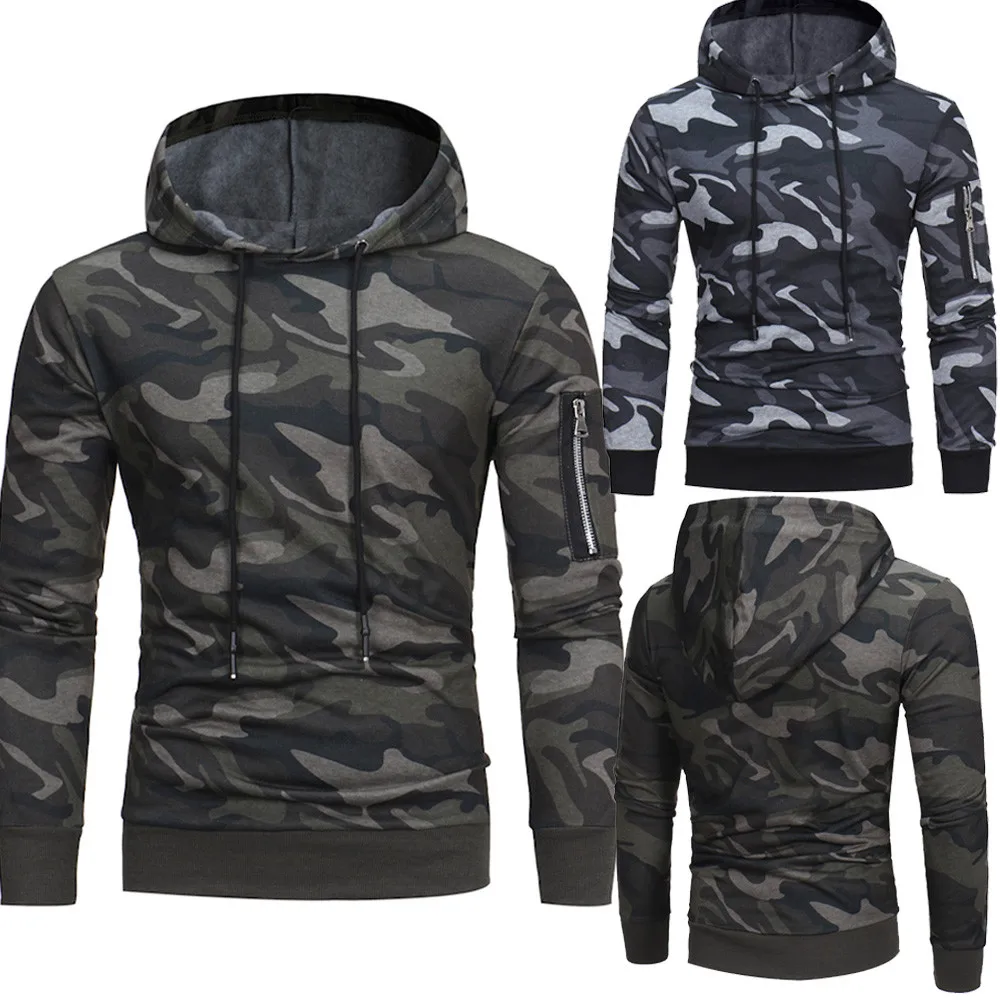 

Camouflage Hoodie Mens' Long Sleeve Hoodie Hooded Male Camo Hoody Hip Hop Tops Outwear Pockets Hoodies Plus Size 3XL