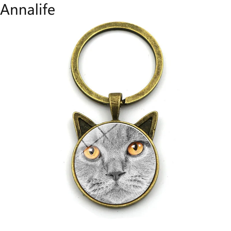 Новинка 2019 металлический брелок с кошачьим лицом и кошачьими ушками Аниме Кулон