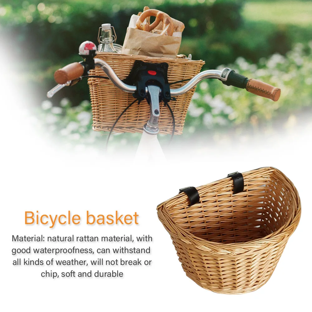 

Children's Vintage Rattan Bicycle Baskets 16 Inch Bicycle Balance Car Baskets Bike Scooter Basket Kids Bike Cart Plastic Handbag