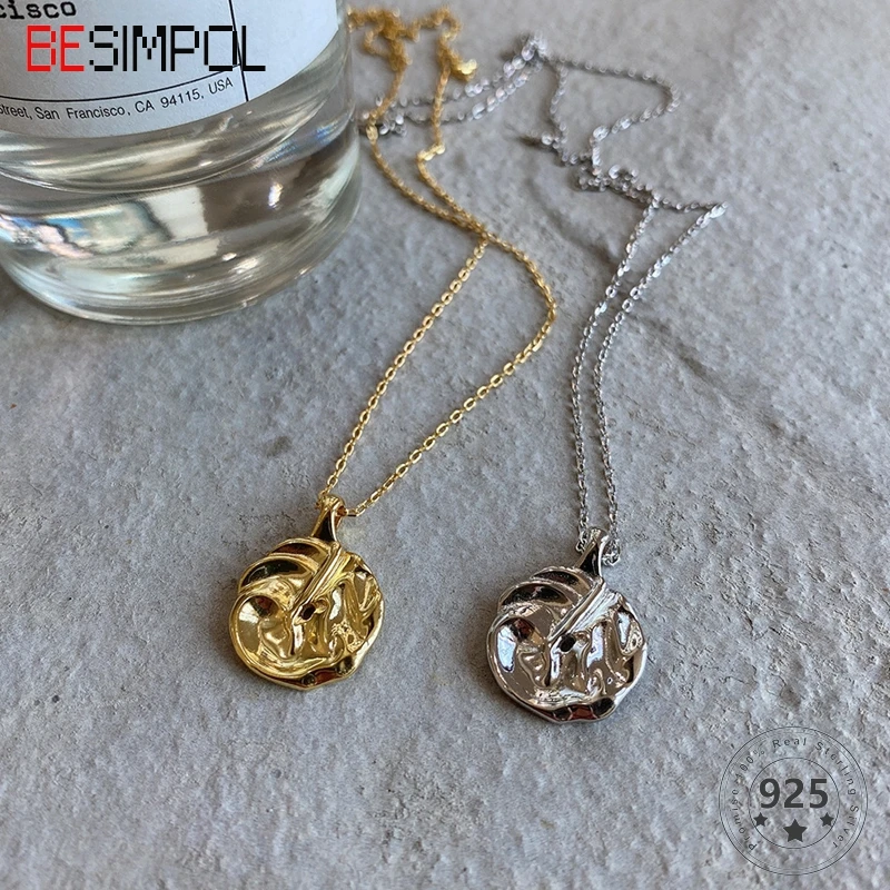 

Ожерелье женское из серебра 100% пробы, с круглой подвеской