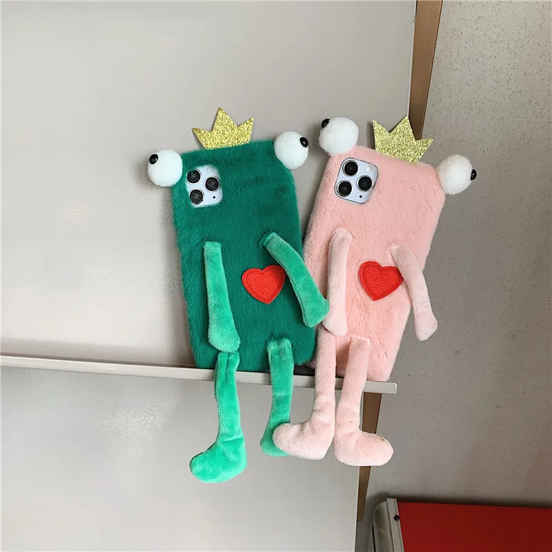 

For Xiaomi Redmi Note 10 Pro Case Cute Cartoon Frog Plush Cases For Mi Redmi Note 9 Pro 10 9S 9T Poco M3 X3 NFC Soft Back Cover