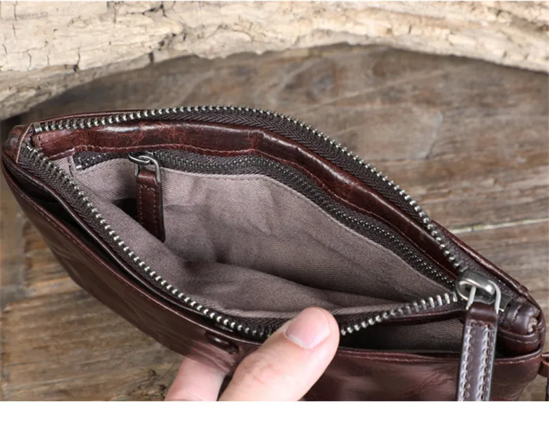 

PNDME vintage high-quality genuine leather men's women's clutch wallet simple handmade real cowhide teens party coin purse