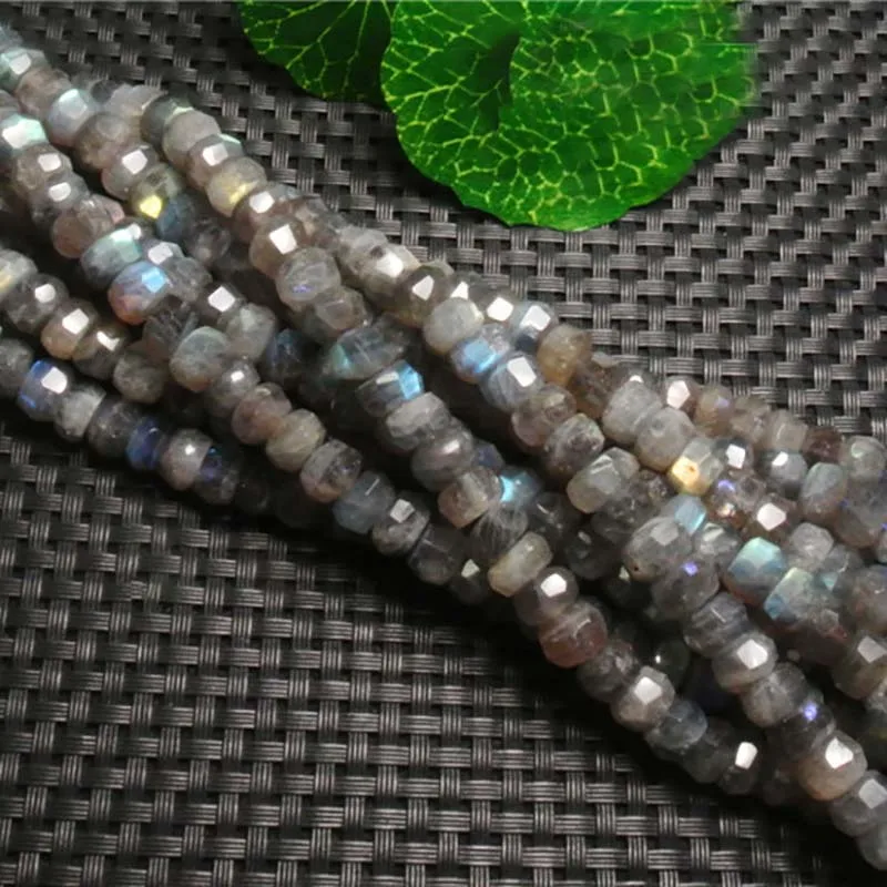 

4x6mm-5x8mm Natural Labradorite stone irregular round Stone Beads For DIY necklace bracelet jewelry making 15 "free delivery