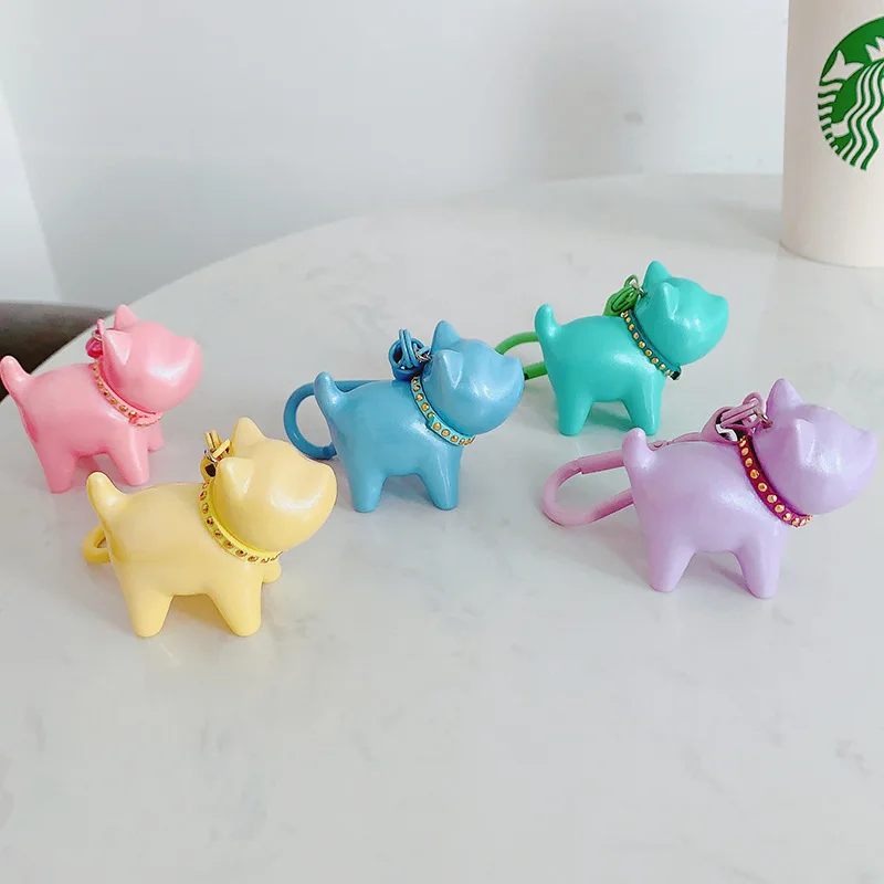 

Stylish Cute kitten Key Chains Resin Animal Men And Women Bag Charm Pendant Car key Chain Children's Birthday Pendant Gift