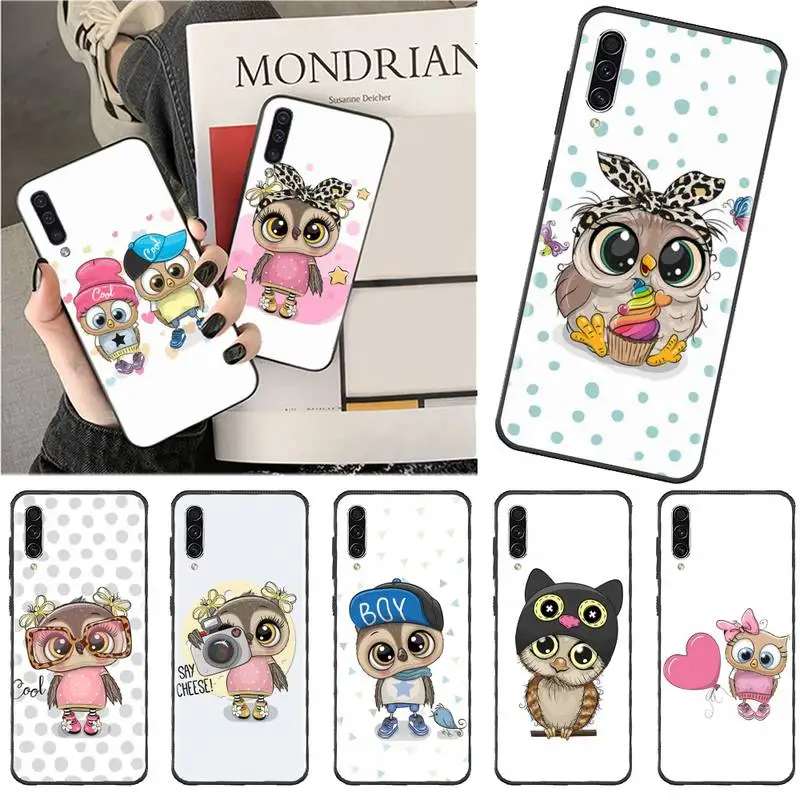 

Cute Owl Phone Case For Samsung A40 A50 A51 A71 A20E A20S S8 S9 S10 S20 Plus note 20 ultra 4G 5G
