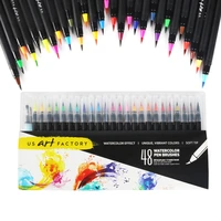watercolour brush pens 48 piece fine tip real brush pen set and professional watercolor pens for calligraphy school supplies
