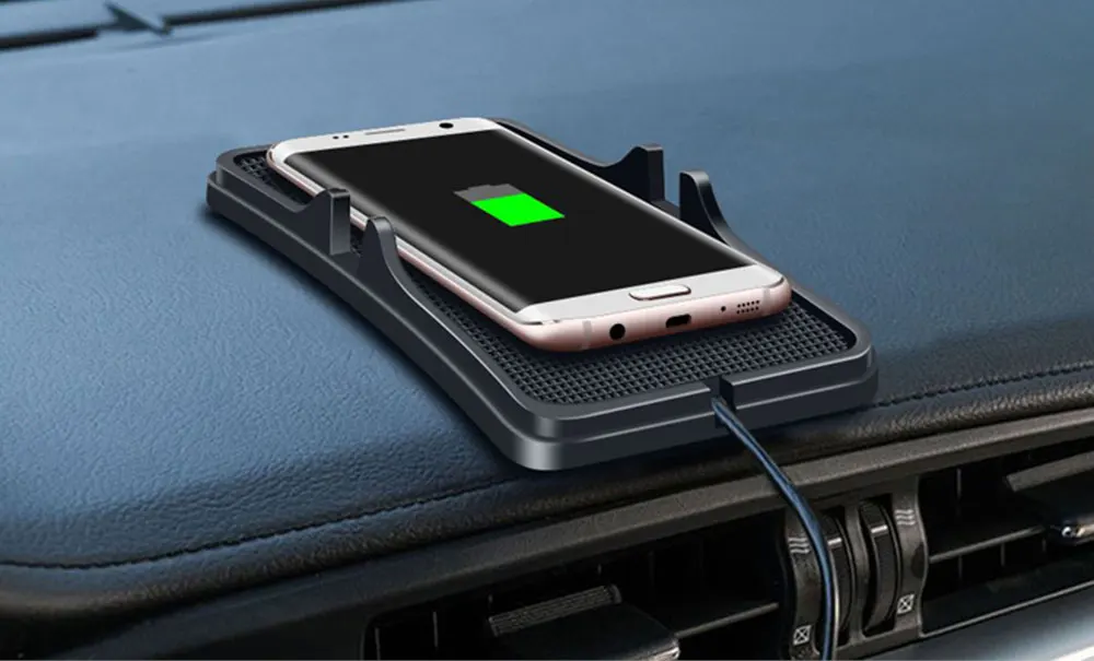 Ascromy беспроводное автомобильное зарядное устройство для iPhone X XS Max XR 8 Plus samsung S10 S8 нескользящее Быстрое беспроводное зарядное устройство автомобильное зарядное устройство для телефона