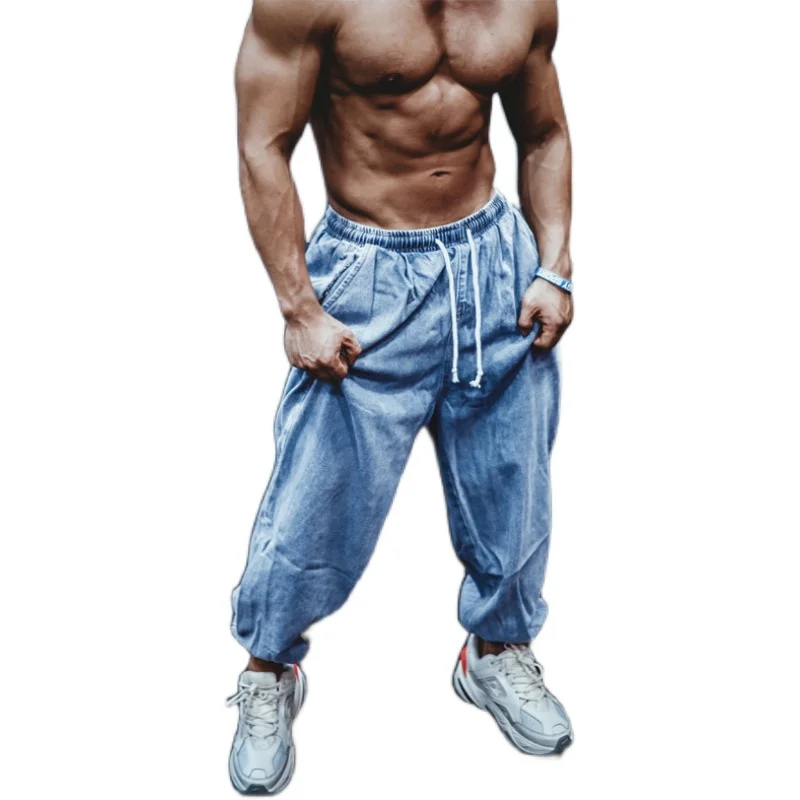 

Japanese Retro Washed Old Jeans Pants Men Vintage Loose Hip Hop Harem Pants Size Skinny Feet Slim Trousers Men Clothes