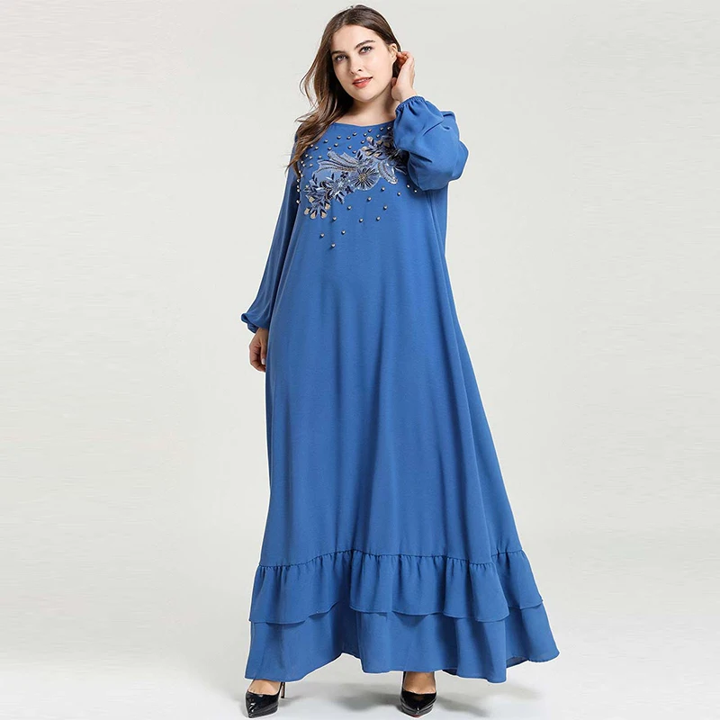 Мусульманская женская мусульманская Турецкая вышитая бисером с длинными