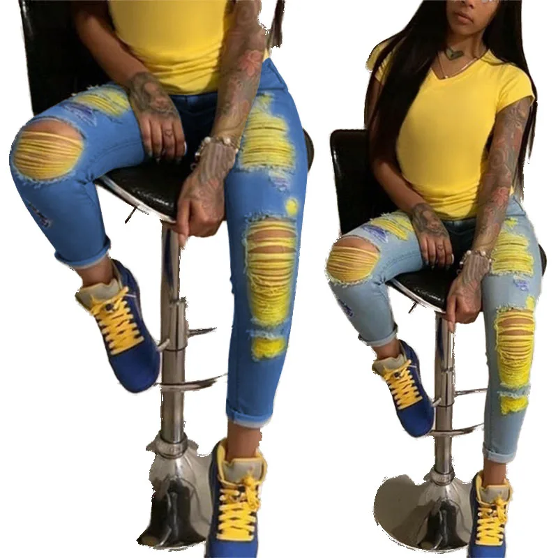 Джинсы Mom женские с эластичным поясом винтажные обтягивающие брюки-бойфренды