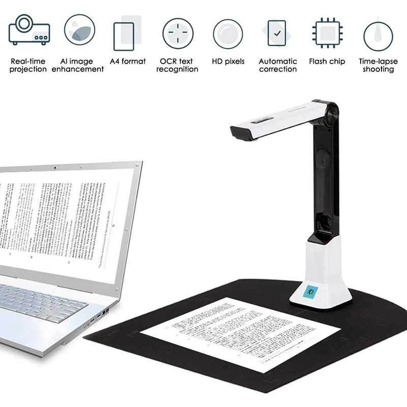 Portable High-Definition Scanner Doent Camera with Real-Time Projection Video Recording Function A4 | Компьютеры и офис