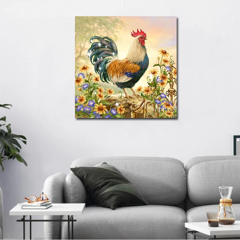 Квадратная/круглая Алмазная картина &quotПетух Курица&quot вышивка петух набор