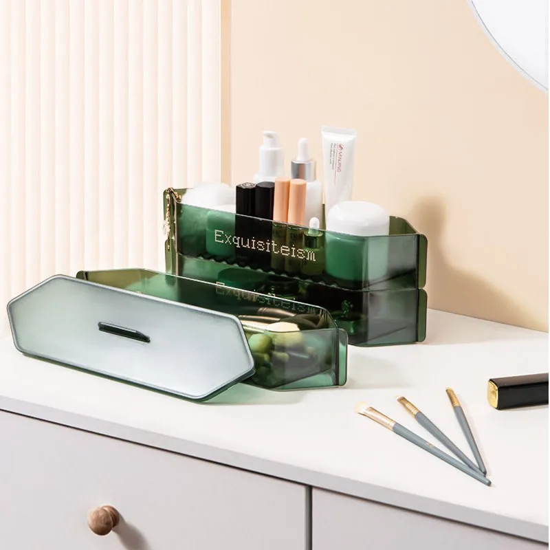 

Cosmetic Storage Box Make-up Organizer Makeup Brush Holder Jewelry Organizer Lipstick Eyebrow Pencil Plastic Box with Cover