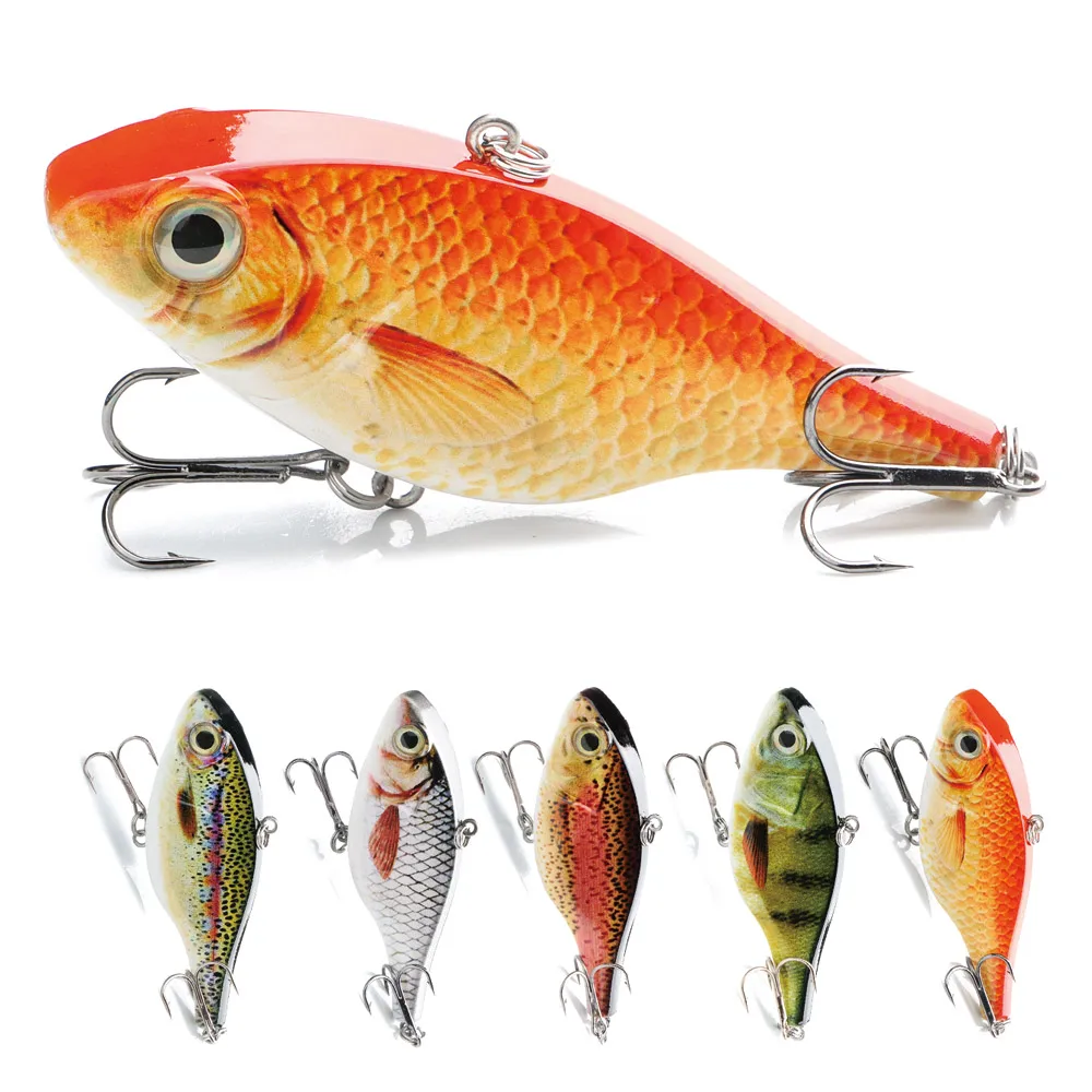 

Agoie 79mm/18g Popular Vib Crankbait 3D Eyes Fishing Lure High Quality Fishing Bait 6# Strong Treble Hooks Fish Wobbler Pesca