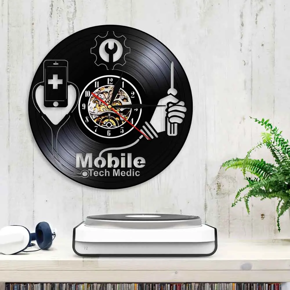 Настенные часы Mobile Tech Medic современный дизайн черные подвесные настенные