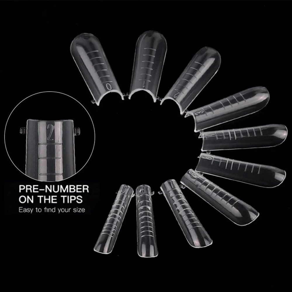 

120Pcs/Box Quick Building Mold Nail Tips Dual Form False Nails Full Cover Reusable Clear for Extension Poly Nail Gel Manicure To