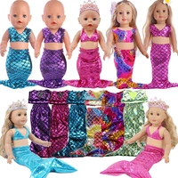 doll clothes mermaid cosplay costume for 18inch american doll girl 43cm new born baby accessories fish scales realistic kid gifs
