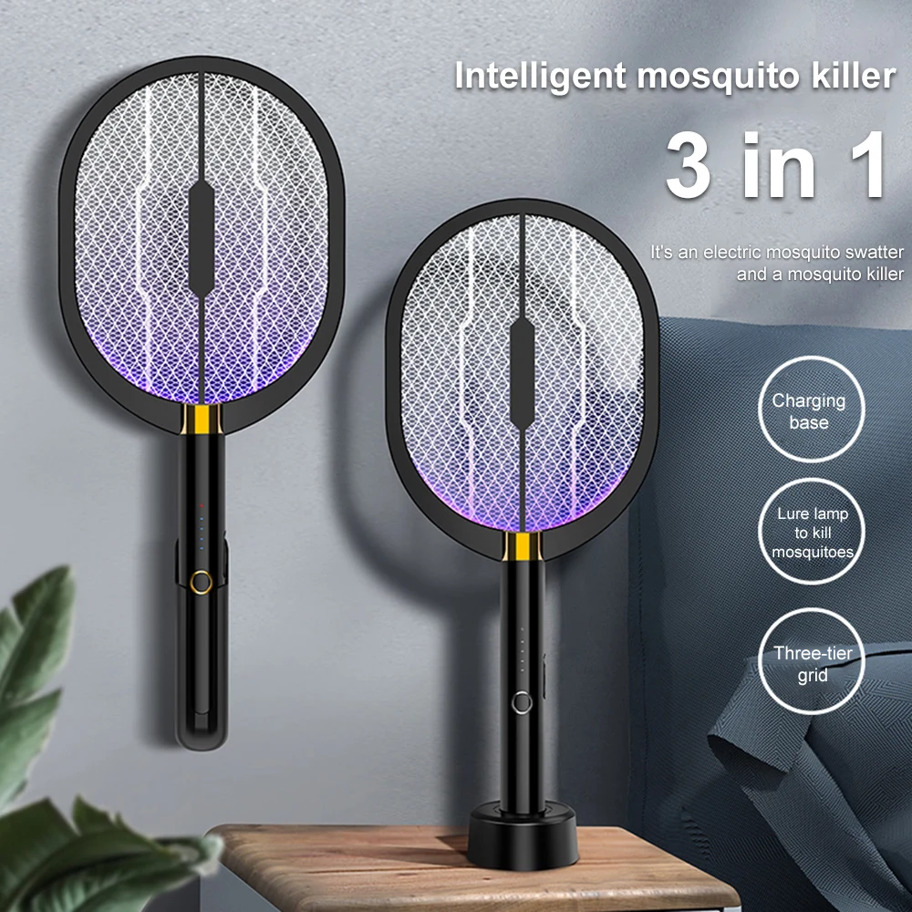

LED Mosquito Killer Lamp USB Charging 3000V Electric Bug Zapper Insect Killer Fly Swatter Trap Swatter Anti Mosquito Flies