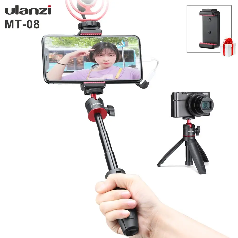 Ulanzi MT-08 DSLR SLR телефон Vlog удлиняющий штатив 1,5 кг сверхнагрузочный регулируемый штатив