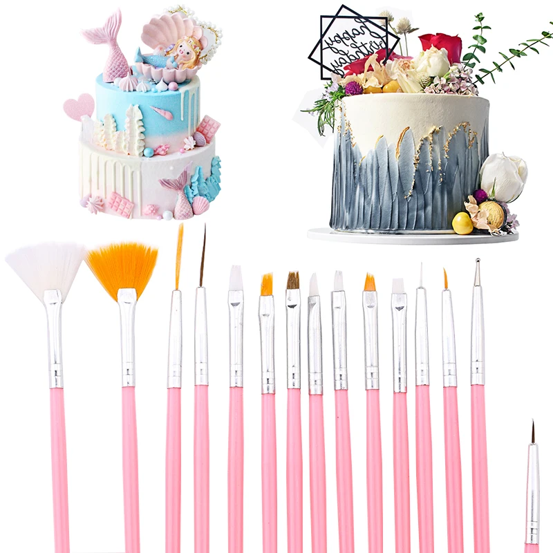 15 шт./компл. Fondant(сахарная) Кисть для смазывания торта своими руками для сладких изделий украшения выпечки Инструменты для декорирования жароустойчивая форма для выпечки Щетка Для Fondant(сахарная) картина
