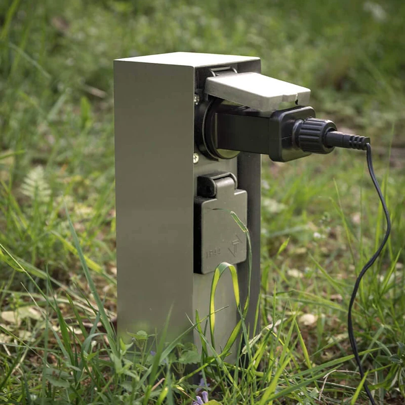 Tomada Elétrica Resistente às Intempéries para Ambientes Externos Soquete de 3680w 16a Soquete Duplo eu fr para Decoração de Jardim Cortador de Grama Aparador de Plantas Soquetes elétricos