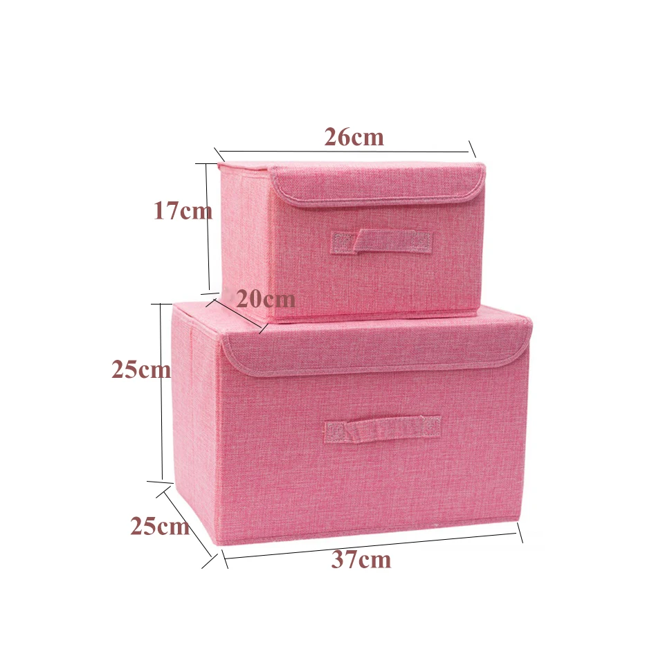 1 Set L Pink Хлопковая ткань куб коробка для хранения мультфильм вышивка корзина для белья для ящика шкафа Showcas держатели для хранения игрушки Органайзер корзины - Цвет: 1 Set L Pink