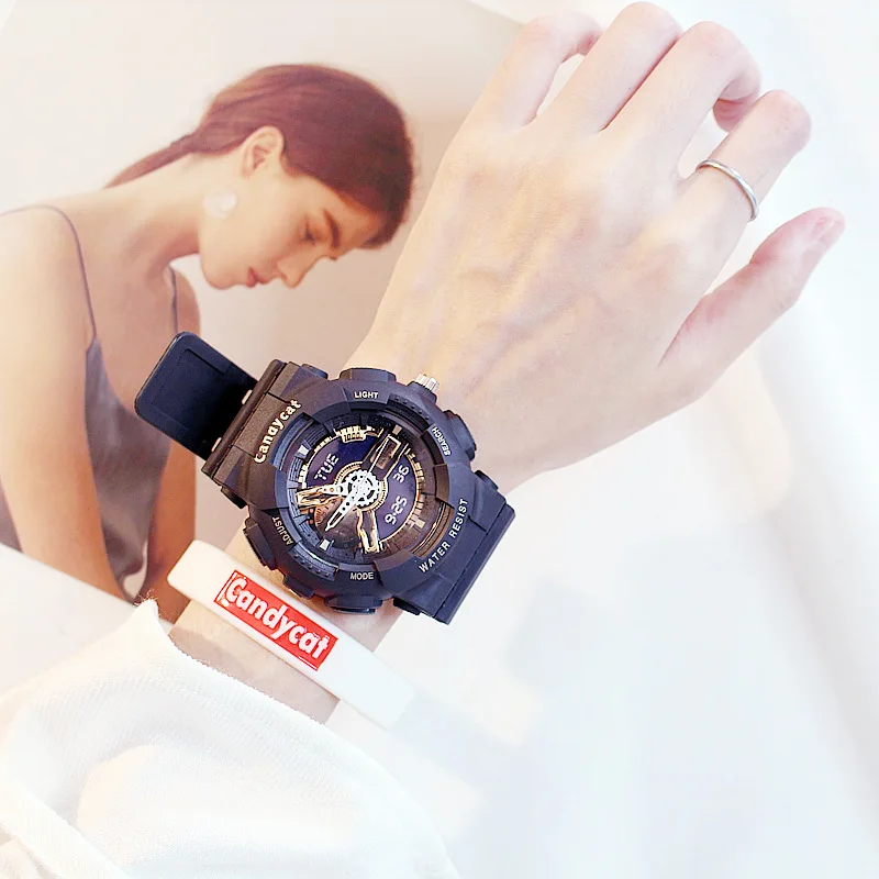 

Acrylic Strap Wristwatch Clock LED Watch Waterproof Women Colorful Luminous Student Couple Sports Electronic Watch